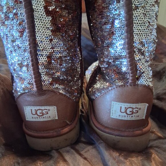 UGG Pewter Reversible Sequin Boots - Picture 2 of 6